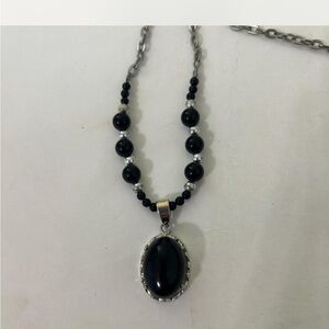 Elegant Black and Silver Necklace